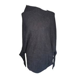 Jaki London Asymmetric Draped Sweater Black NWT Seamless Knit Made in Italy